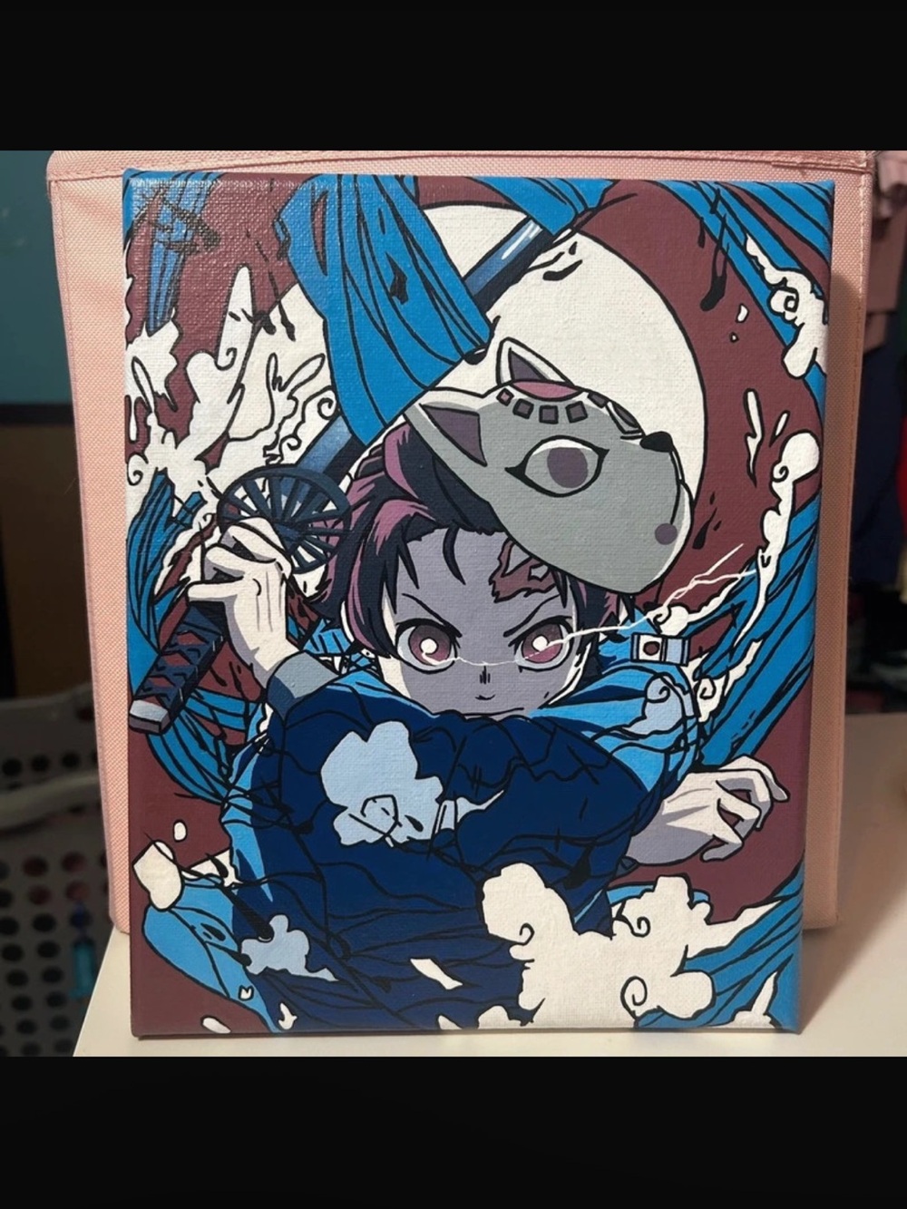 Handmade Acrylic Demon Slayer Tanjiro Anime Painting Canvas 8x10